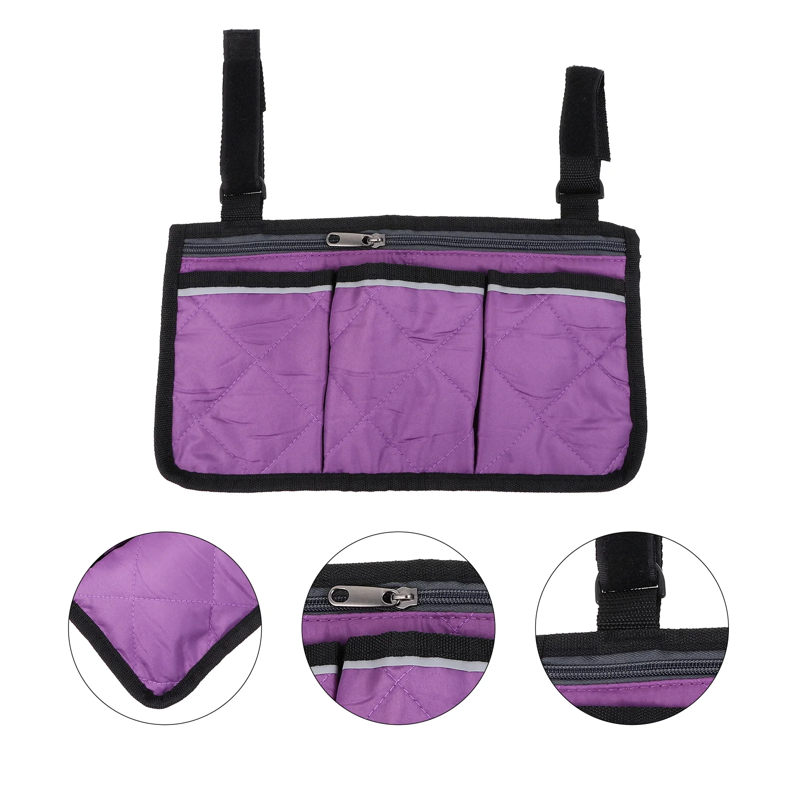 

Wheelchair Walker Bag Seat Side Container Good Quality Bright Colors Sturdy Design Multiple Storage Portable Bag