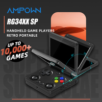 AMPOWN Anbernic RG34XXSP Folding Handheld Game Players 3.4'' IPS Linux OS Portable Video Game Console 64-bit Retro Games HD TV