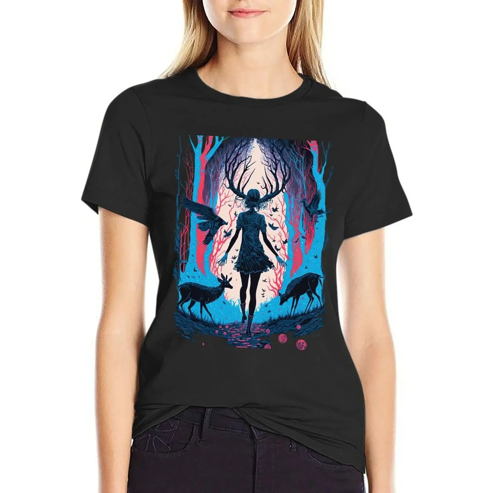 Wendigo girl T-Shirt Blouse vintage clothes Women's tops