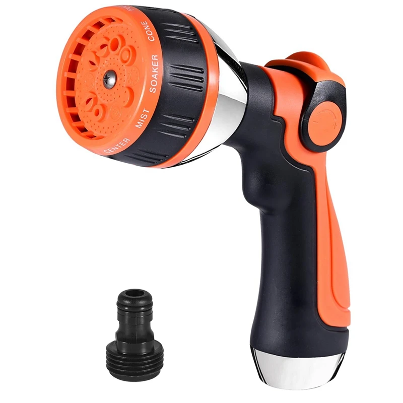 Water Hose Nozzle Heavy Duty 10 Adjustable Spray Nozzle With THUMB CONTROL On OFF VALVE