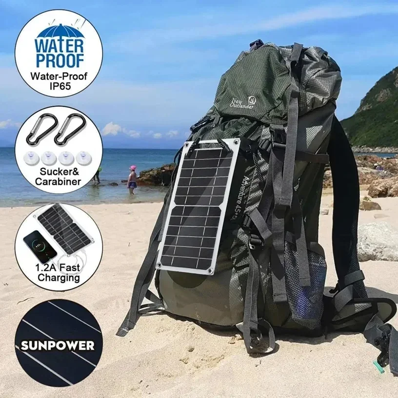 12V 100W Foldable Solar Panel Charging Portable Foldable Mobile Phone USB Outdoor Power Bank Travel Charger Household