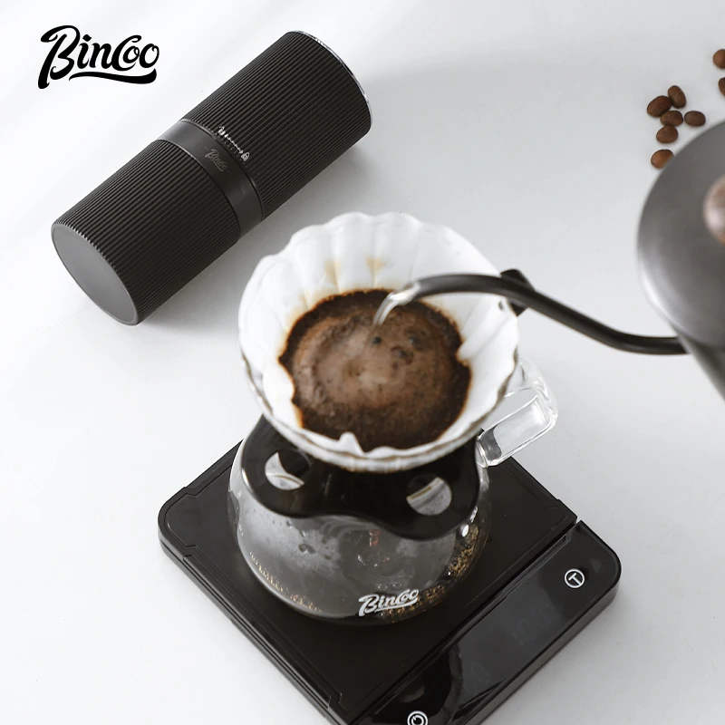 Bincoo Electric Coffee Grinder Portable Mini Coffee Maker Adjustable USB Rechargeable Grinder with Grinder Cleaning Brush