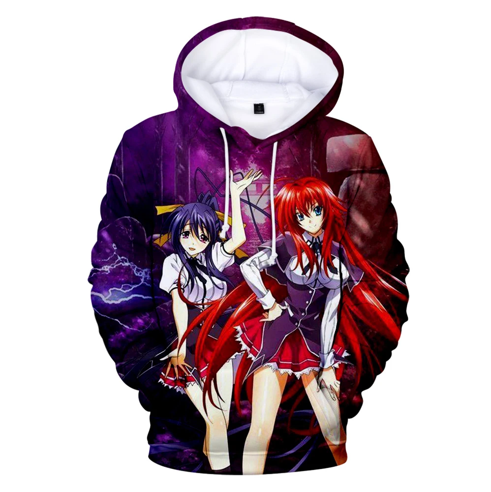 

New High Quality 3D High School DxD Hoodies Men Women Autumn Cartoon Hip Hop Streetwear Boys Girls Oversized Anime Pullovers