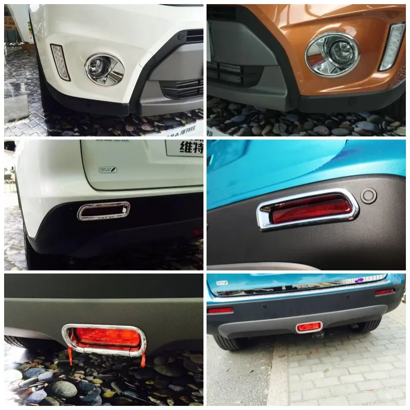 Front Rear Fog Lights Lamps Eyelid Eyebrow Decoration Cover Trim For Suzuki Vitara 2016 2017 2018 2019 2020 Accessories