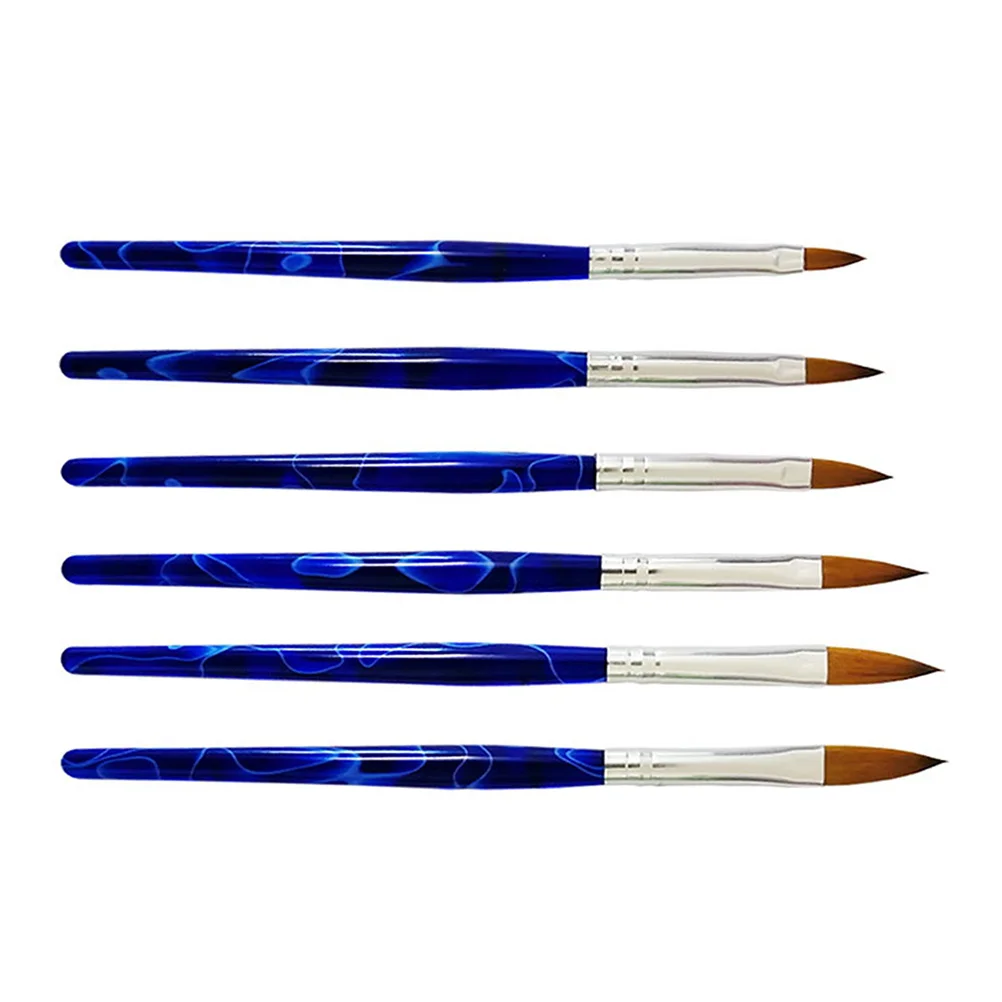 6 قطعة مجموعة أدوات فنية الألومنيوم مجموعة أقلام مانيكير لتقوم بها بنفسك تصميم الأظافر دائم السلس استخدام جيل للأظافر أقلام فرشاة قلم رسم مانيكير