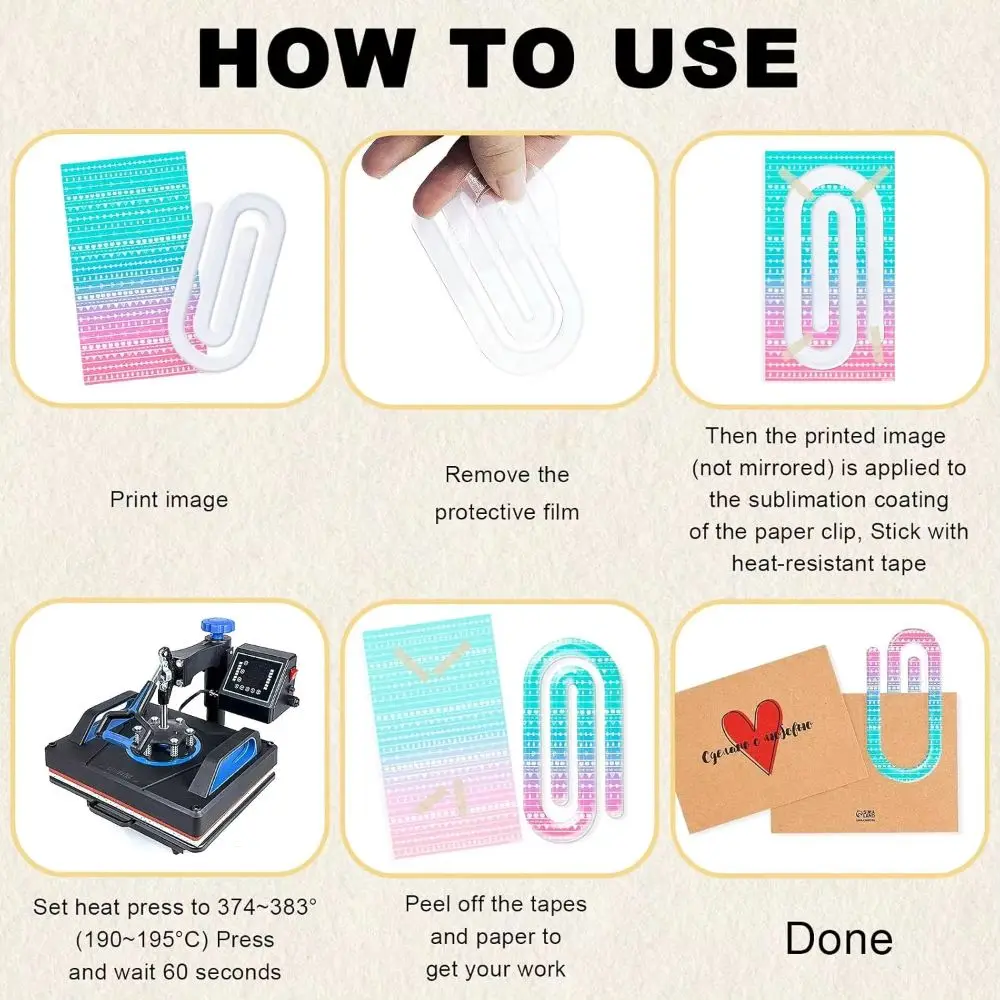 10Pcs Acrylic DIY Bookmarks Sublimation Blanks Transparent Acrylic Paper Clips Clear Ornaments Unfinished Bookmarkers Notebook