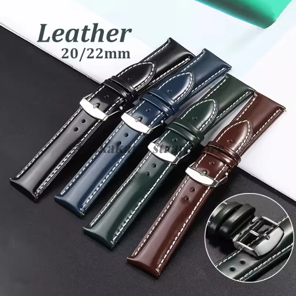 Vintage Echtlederarmband 20mm 22mm Universal Herren Business Leder Uhrenarmband für Seiko Ersatzgürtel Weiches Armband