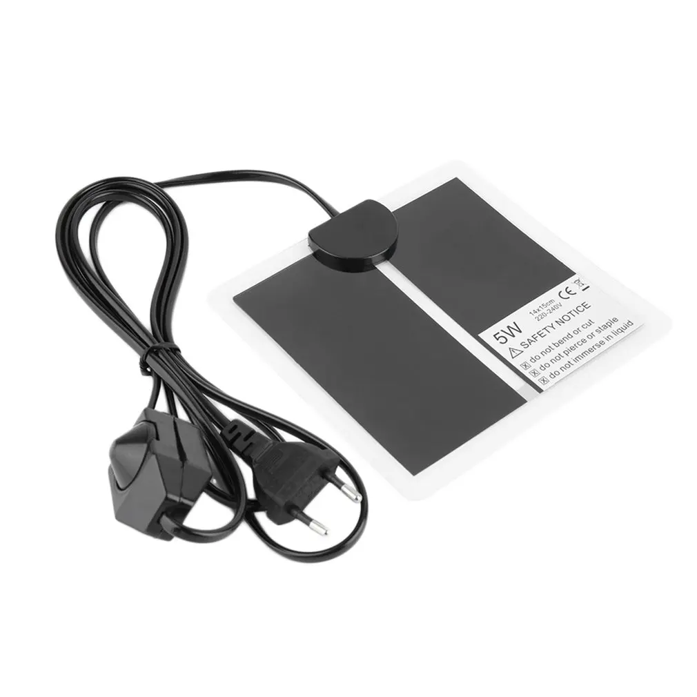 Almohadilla calefactora para mascotas, controlador de temperatura ajustable, esterilla incubadora, terrario, Reptiles, estera de calor, 5-20W, tipo europeo