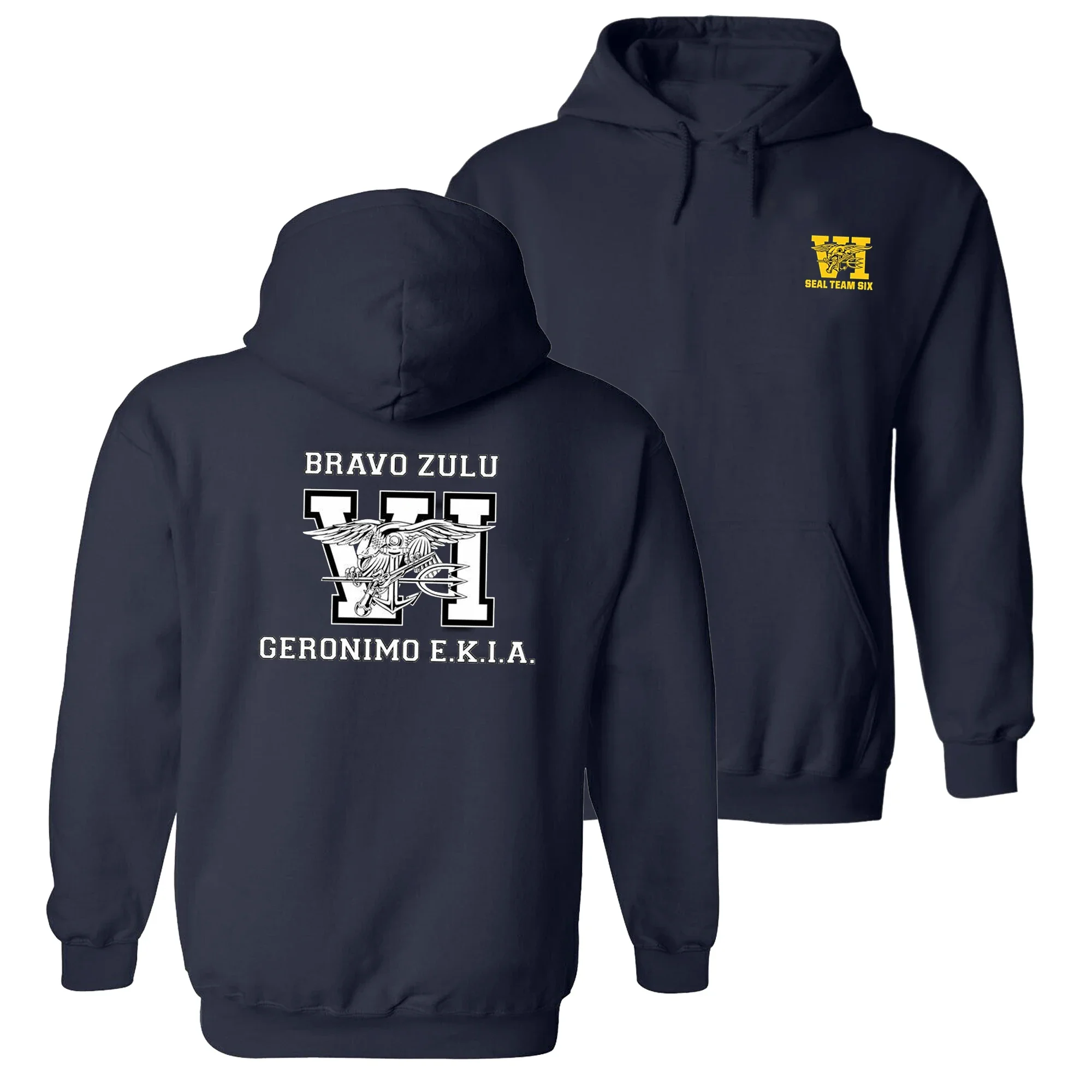 Commemorative Bravo Zulu Naval Seal Team Six Pullover Hoodie 100% Cotton Comfortable Casual Mens Clothing Military Streetwear