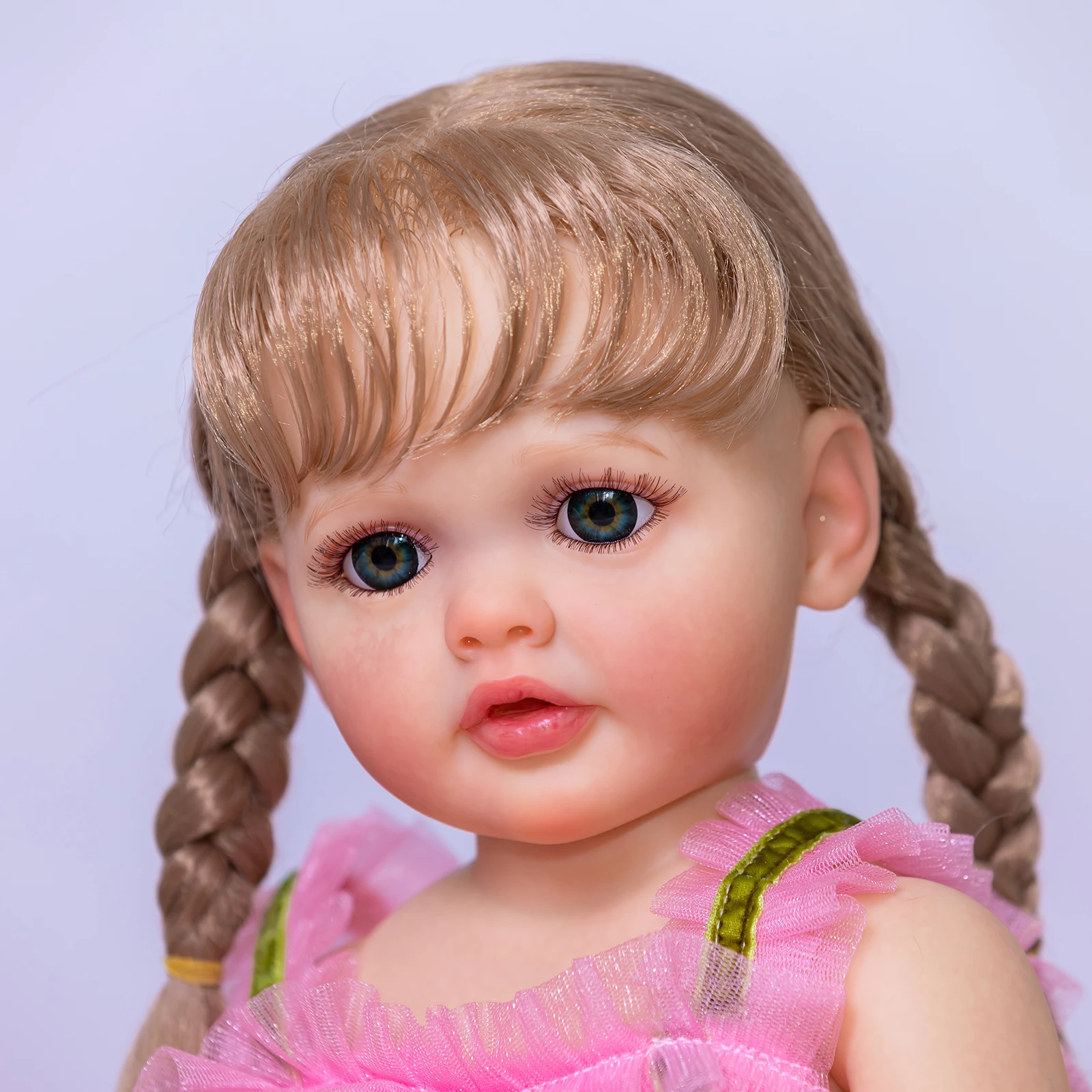 

NPK 55'' 3D Skin Visible Veins Already Painted Finished Reborn Toddler Girl Doll Full Body Soft Silicone Vinyl Bebe