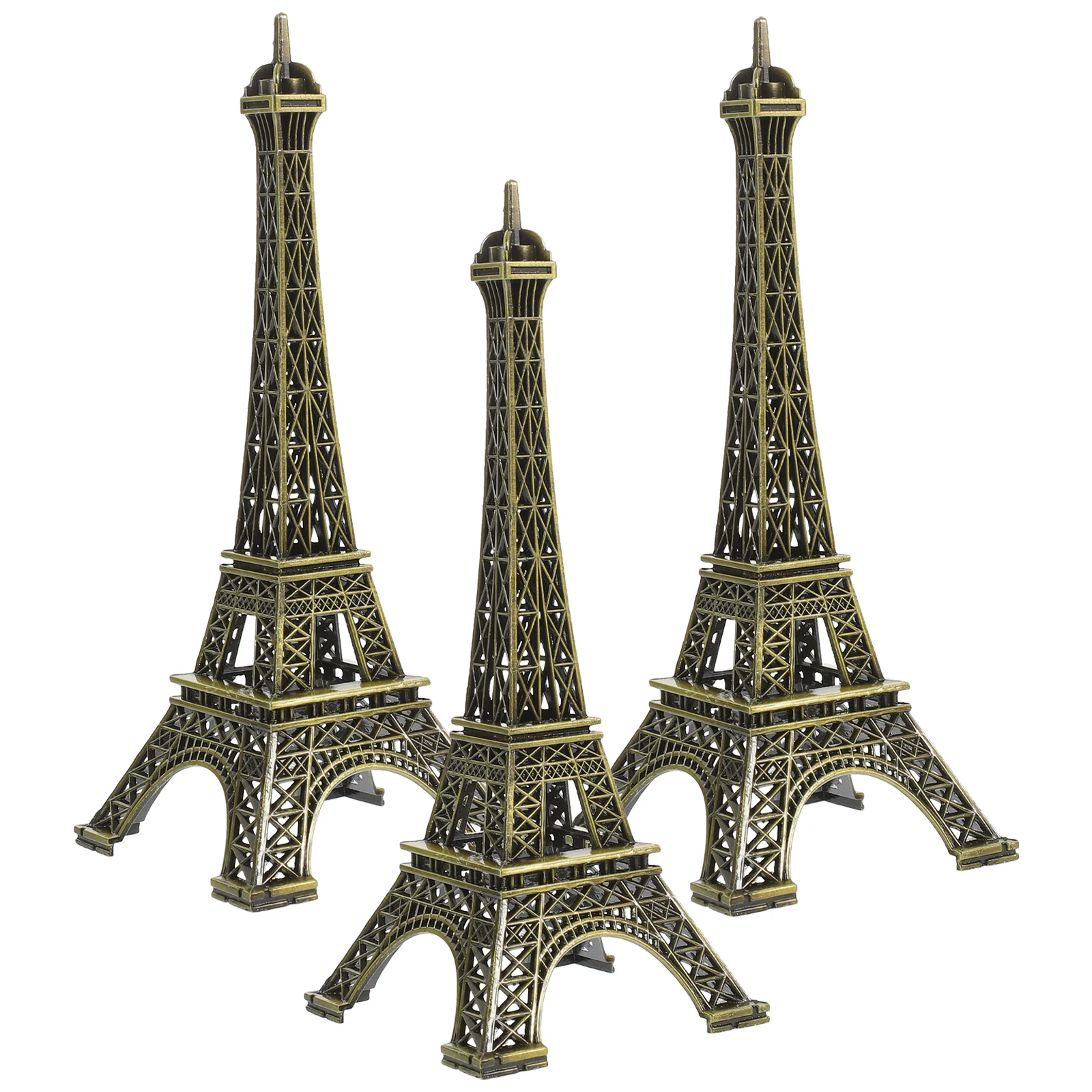 

3pcs Tower Decor Metal Bedroom Eiffel Tower Decor Iron Statue Desktop Ornaments Fashionable Home Office Gifts Miniature Model