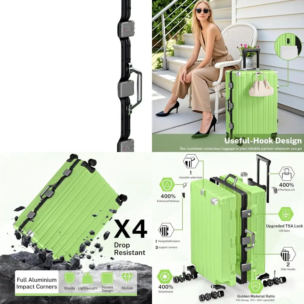 حقيبة دوارة معتمدة من TSA مقاس 28 بوصة مع غلاف صلب من مادة PC+ABS للسفر #1