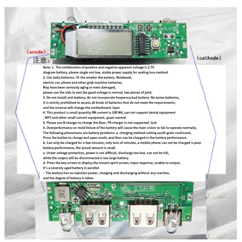 Lithium Battery Charger Board Motherboard LED Dual USB 5V 2.4A Circuit Board Micro/Type-C USB Power Bank 18650 Charging Module