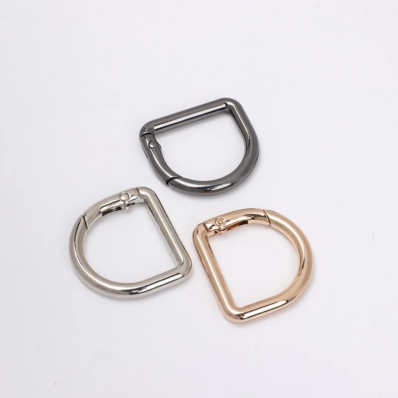 D-shaped Spring Ring 5PCS Multicolor D Ring Spring Key Hooks Keyring Clip Buckles for Keychain Hardware Pets Collar Accessories