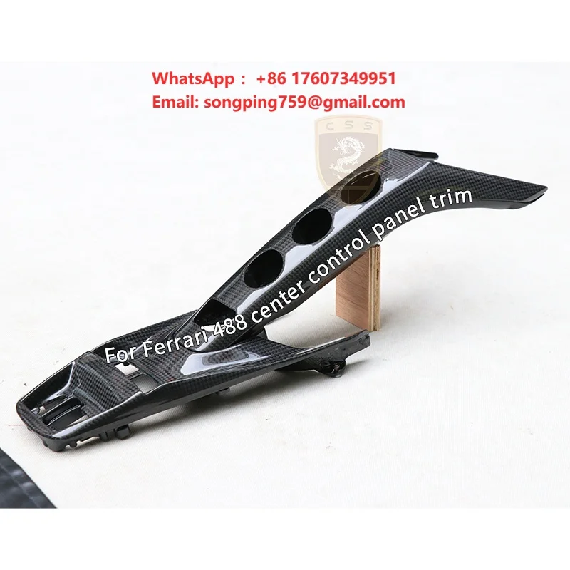Dry Carbon Fiber Car Interior Center Control Cover Trim Fit for Ferrari 488 Control Panel Protective Cover Car Modified Parts