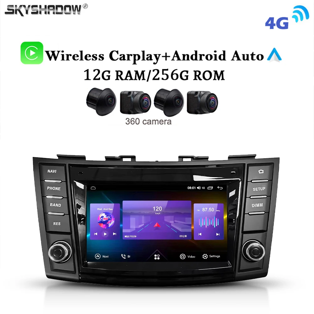 

12G+256G Carplay Auto Android 14.0 4G LTE 360 Camera IPS Car DVD Player GPS WIFI Bluetooth Radio for Hyundai Santa Fe 2006-2012