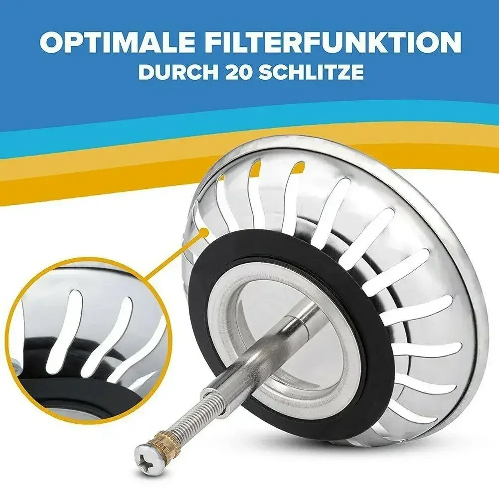 Kitchen Sink Strainer Waste Plug  82mm Basin Drain Filter Bathroom Kitchen Sink Accessories For Sink Replacement - Image 3