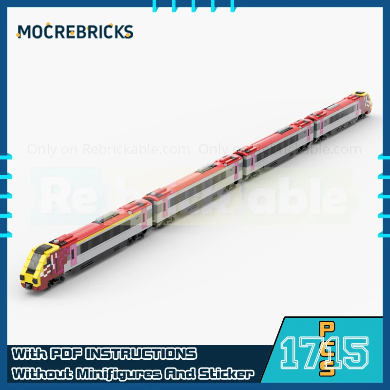 Model pociągu turystycznego MOC British Railway Four Wide Class 220, klocki konstrukcyjne DIY, technologia montażu, zabawki z klocków na prezenty