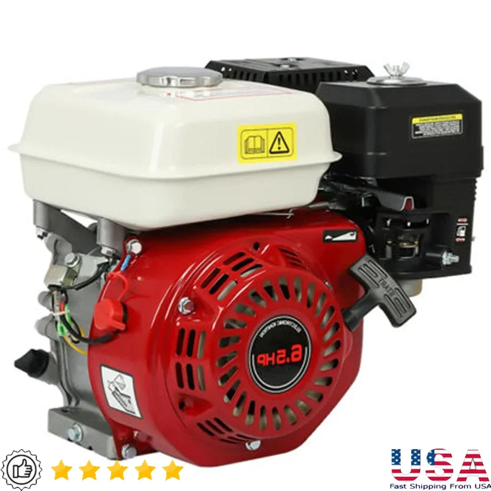 160CC Gas Engine Motor 6.5HP 4-Stroke OHV Air Cooling Petrol Engine Stable Performance Easy Start Long Life Wide Application