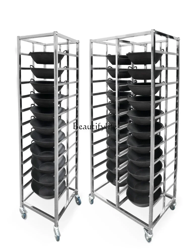 Stainless Steel Pots Shelf Commercial Multi-Layer Storage Rack Special Vehicle