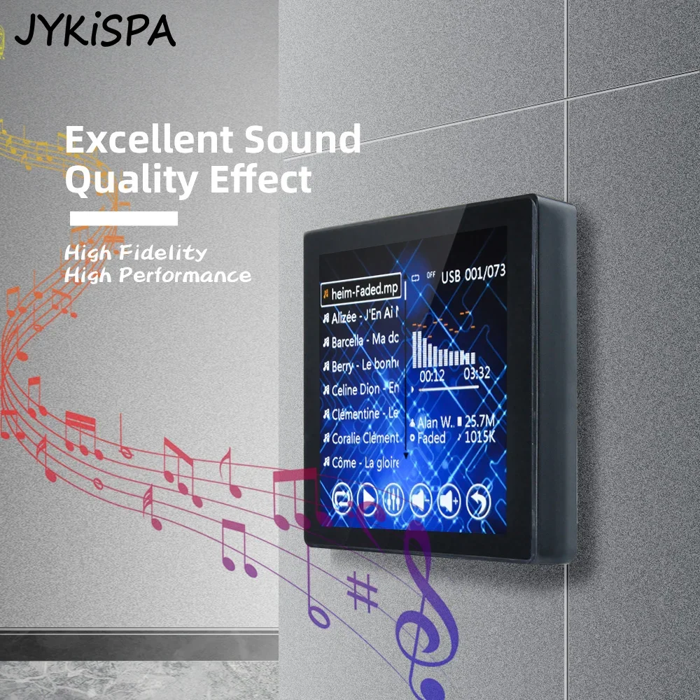 Smart Home Audio amplificatore da parete Bluetooth Touch Screen da 4 pollici supporto per sistema Audio Home Theater USB/TF/Fm per hotel