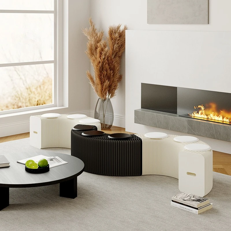 

Eighteen paper bench, household sofa stool, shoe changing stool, stackable folding storage organ paper stool, light luxury