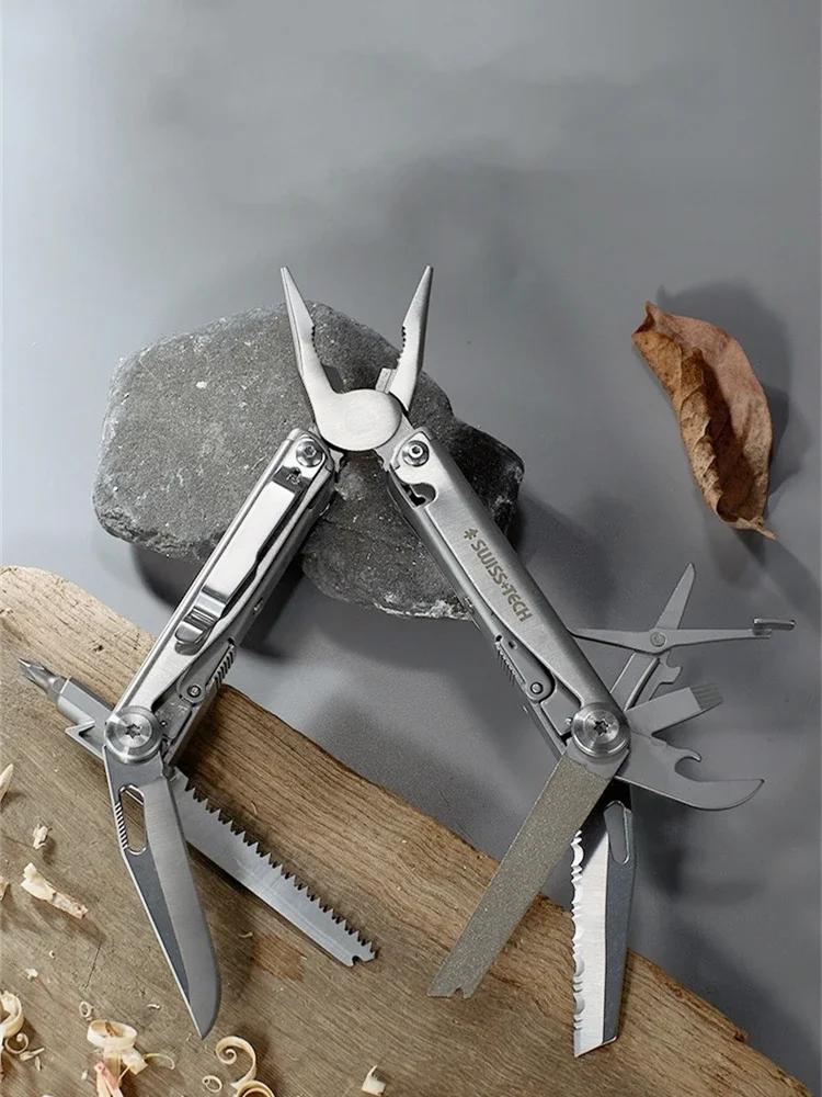 SWISS TECH 11/18 In 1 Multi Tool Folding Pliers Multi-functional Combination Tool Scissors EDC Outdoor Equipment