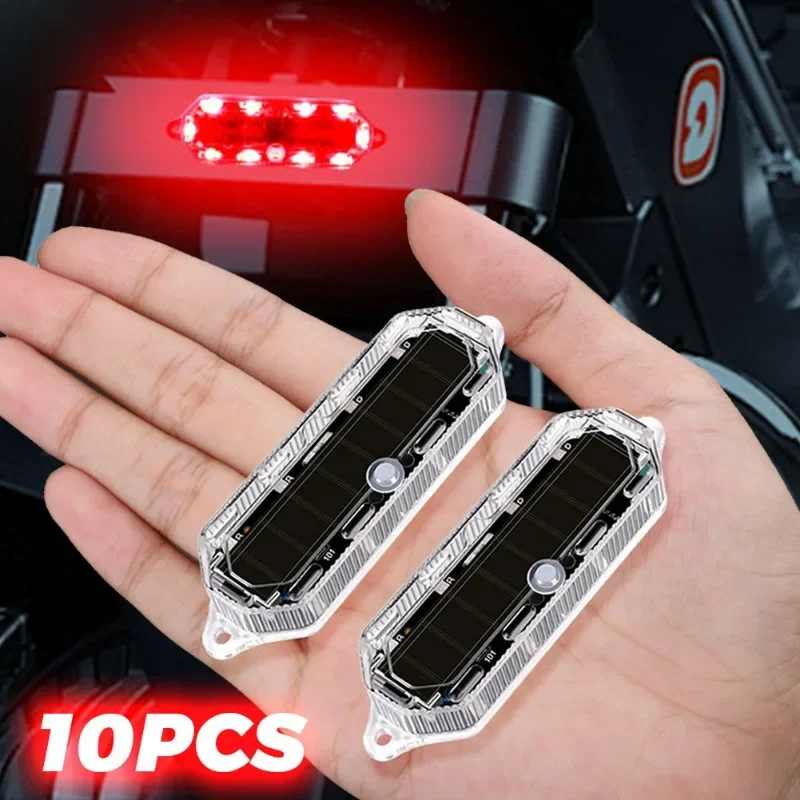 Solar Anti-Rear Strobe Lights Car Motorcycle LED Solar Energy Flashing Warning Light Night Riding Anti Collision Signal Lamp