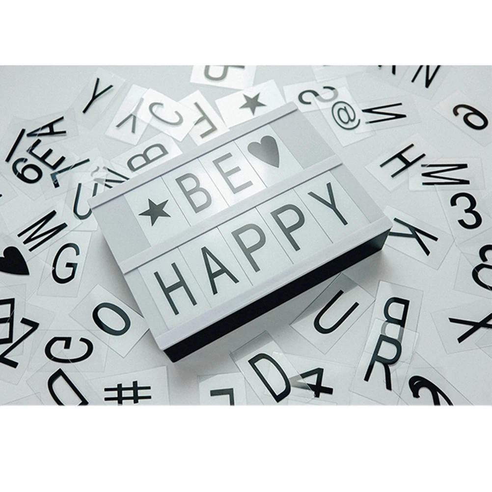

170 Pcs DIY Free Combination Cinematic Light Box Letters Symbols Pack Decorative Cinema Signs (Black and White)