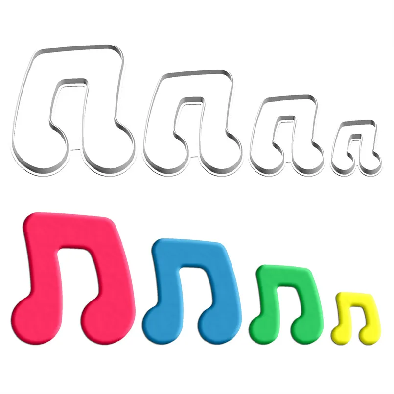 

Four Specification Cartoon Music Amusement,Eighth Notes Ligature,Plastic Molds,Cake Fondant Tools,Cookie and Sushi Fruits Cutter