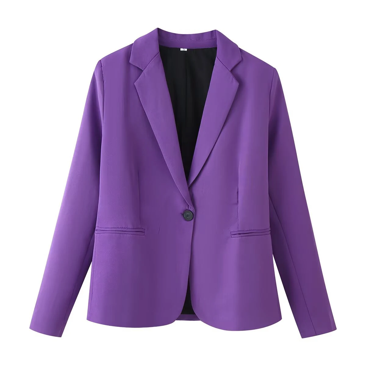 

New women's clothing European and American style fashionable versatile purple long sleeved one button suit jacket
