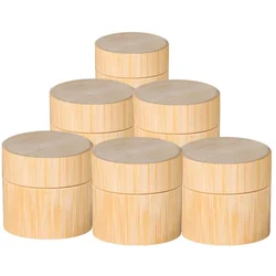 Bamboo Bottle DIY Lip Scrub Cream Jar Nail Art Mask Cream Refillable Empty Cosmetic Makeup Container Bottle Storage Box Portable