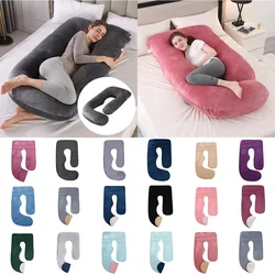 Velvet Pregnancy Pillow Cover G Shaped Replacement Body Pillow Case Use for Maternity Pillows Sleep Support for Leg Pillow Cover