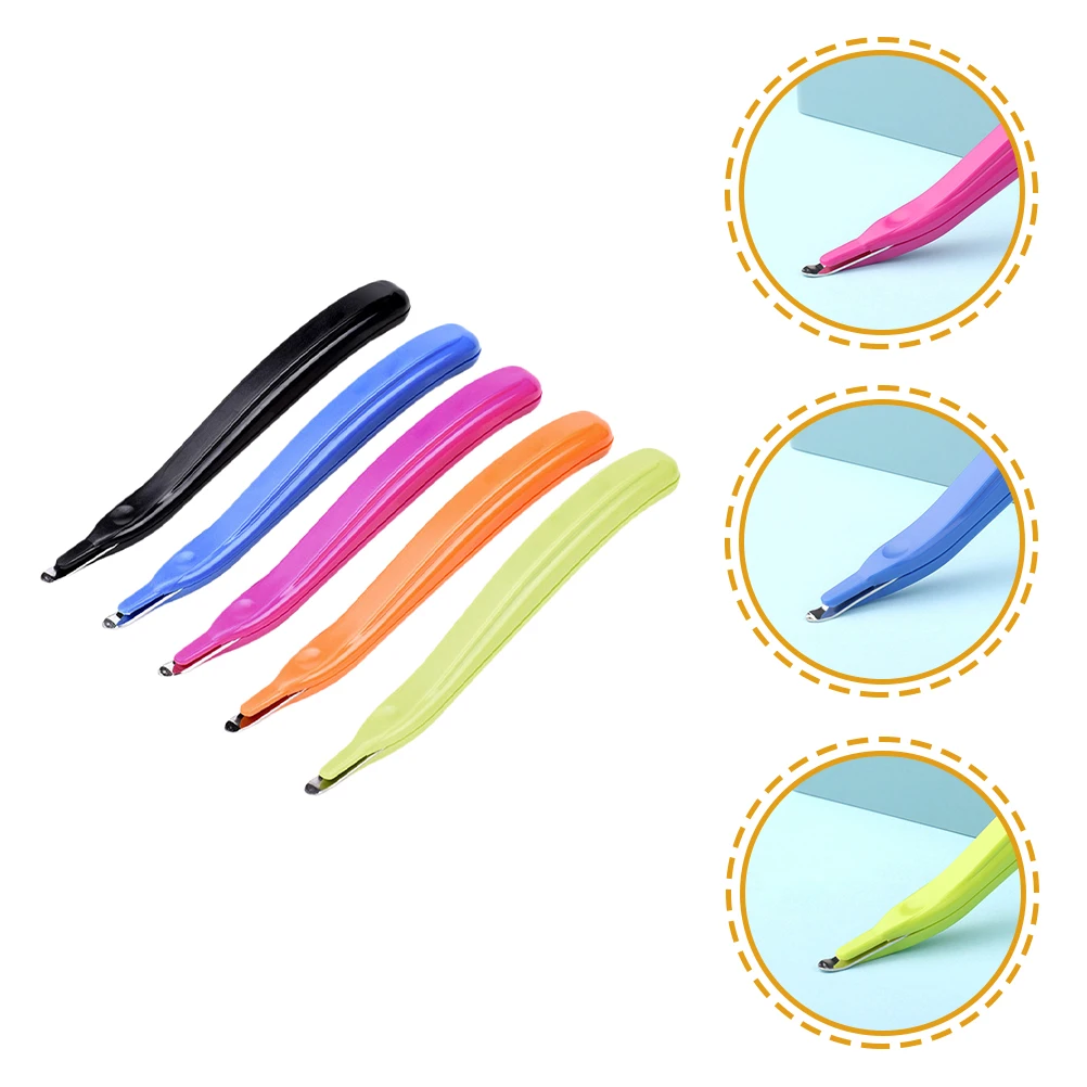 

5pcs Staple Remover Heavy Duty Office Tool Classroom Teacher Supplies Stainless Steel Plastic Safe Compact Lightweight