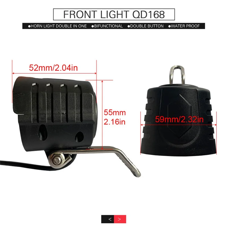 EBike Headlight Taillight DK336 Set Front/Rear Light Electric Bike LED Lights SET for 36V 48V 52V 60V image 3