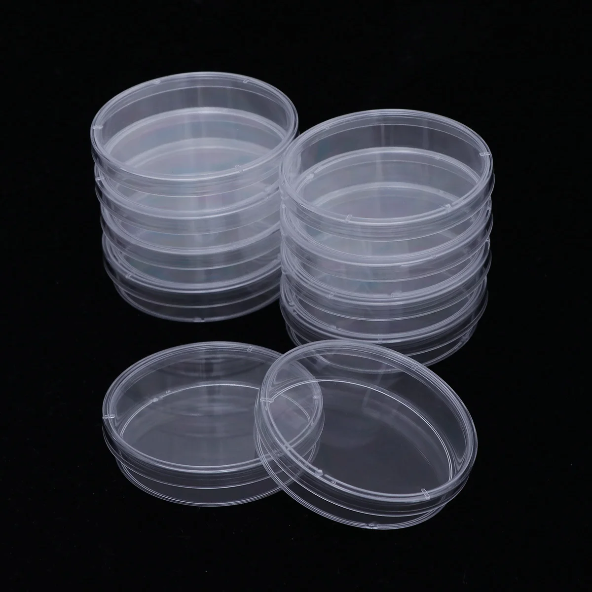 

10pcs 70Mm Petri Dishes Culture Dish Sterilized Lightweight Ergonomic Use Plastic Petri Dish With Lid