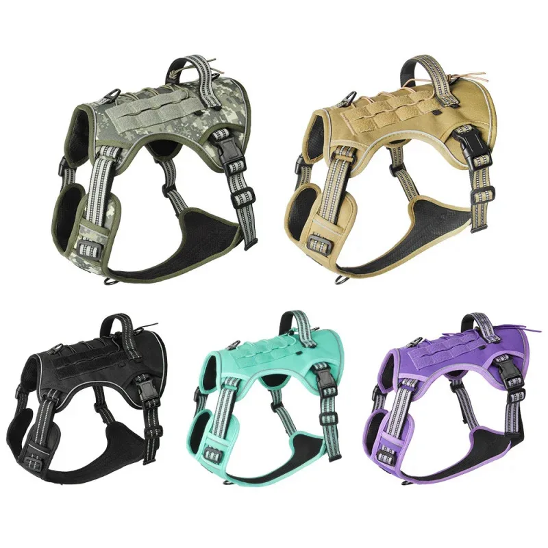 Large Dog Tactical Vest Multi-Function MOLLE-Compatible Harness With Anti-Pull Design For Outdoor Training Gear_voghion.com