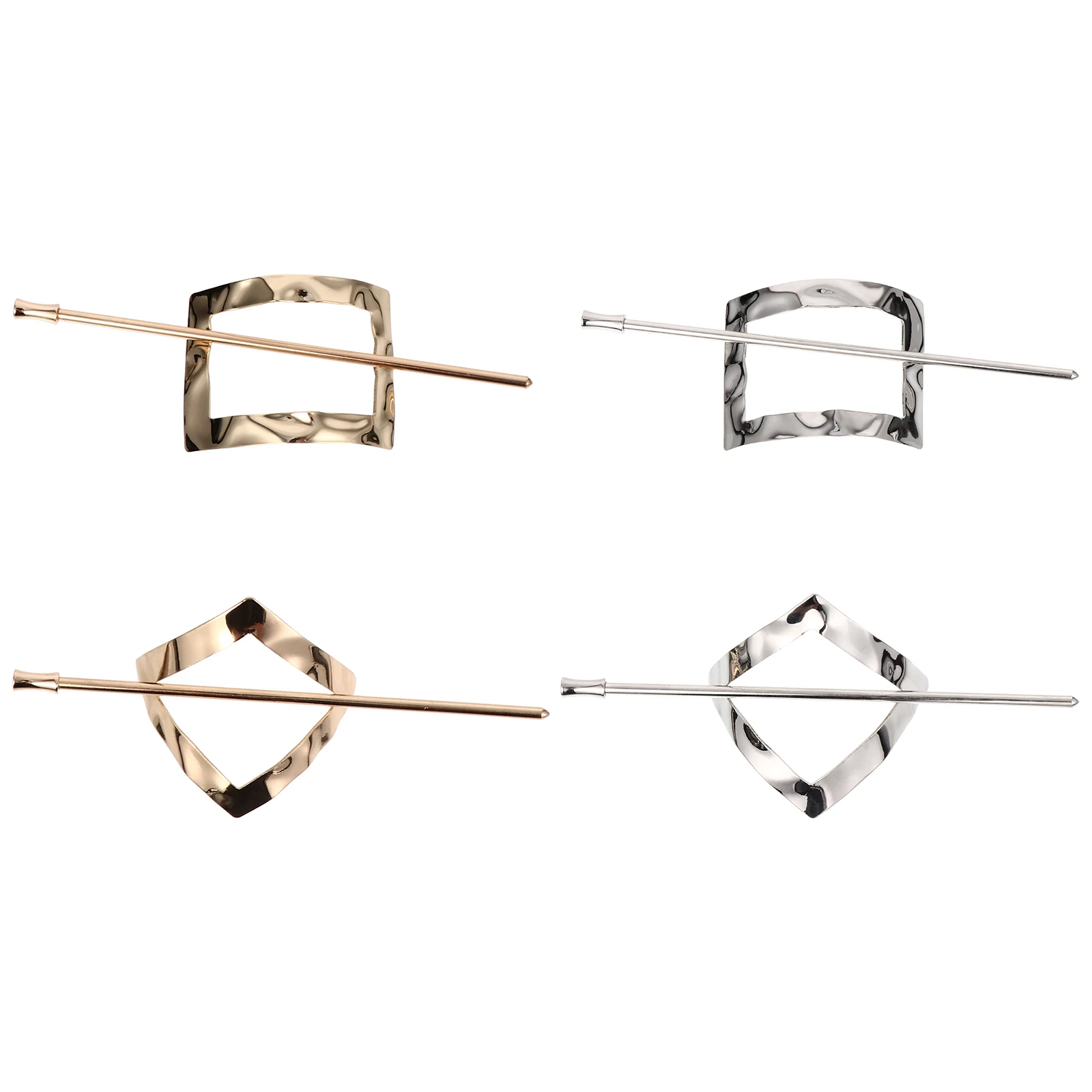

4Pcs Metal Cutout Hairpin Cuff Bun Modeling Holder Clips Alloy Accessories Vintage Design Elegant Hairstyle Charm