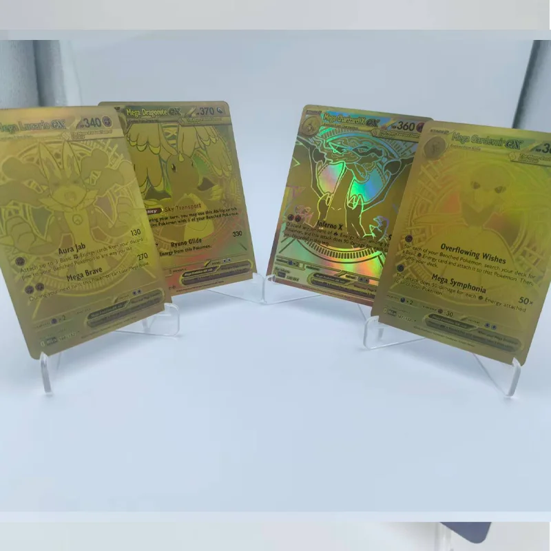 Diy Pkm English Version Mega Gardevoir Ex Mega Lucario Ex Mega Dragonite Mega Charlizard X Inferno X Collection Anime Game Cards