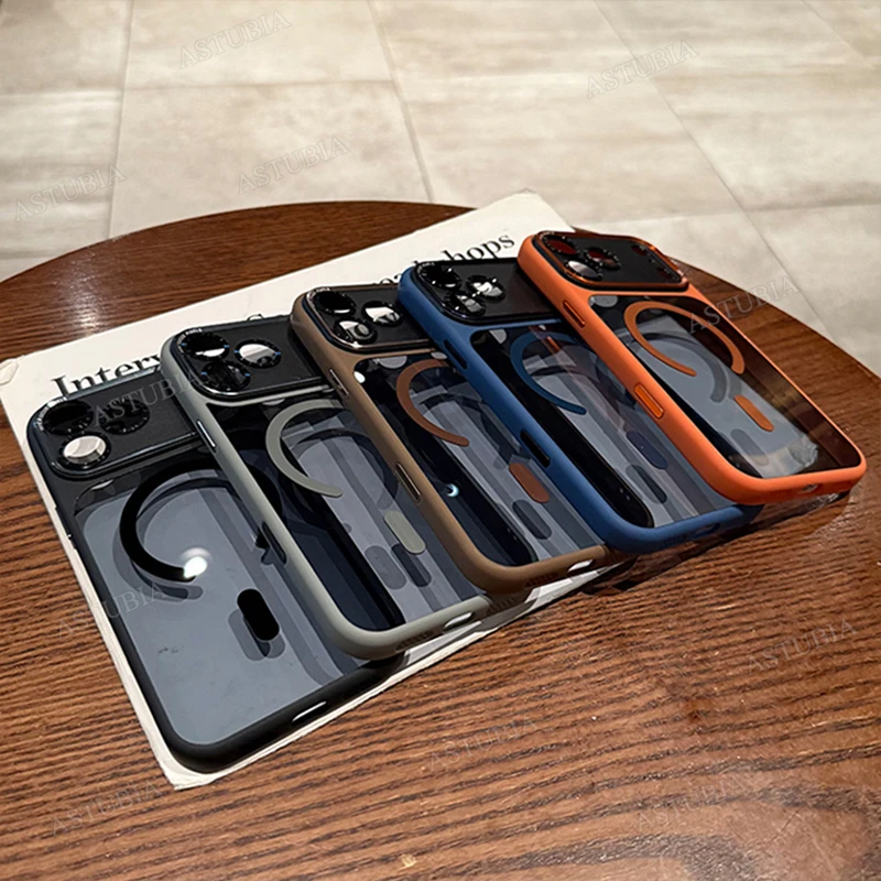 Luxury Magnetic Metal Lens Bumper Protection Case For iPhone 17 Air 16 15 14 13 12 11 Pro Max Plus Wireless Charge Hard Cover - náhled 6