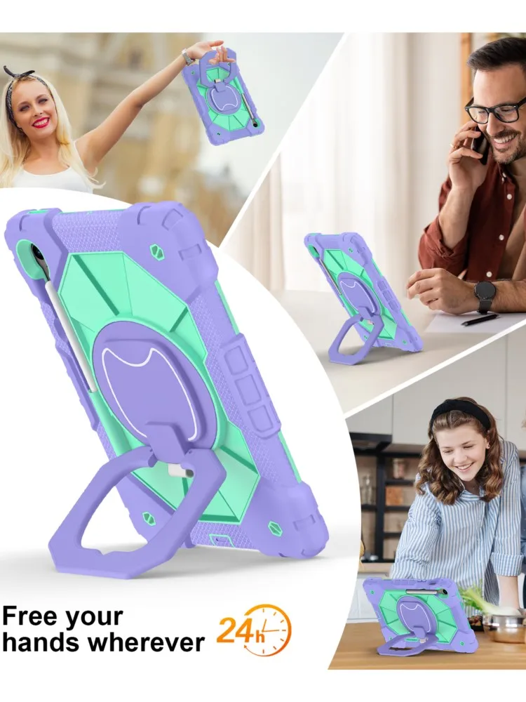 Wytrzymałe etui z funkcją podstawki, uniwersalne do Samsung Galaxy Tab S10 Lite S9 FE SM-X400 X406 X520 X526 X510 X516 X710 X716, obrotowe etui. — zdjęcie produktu 7