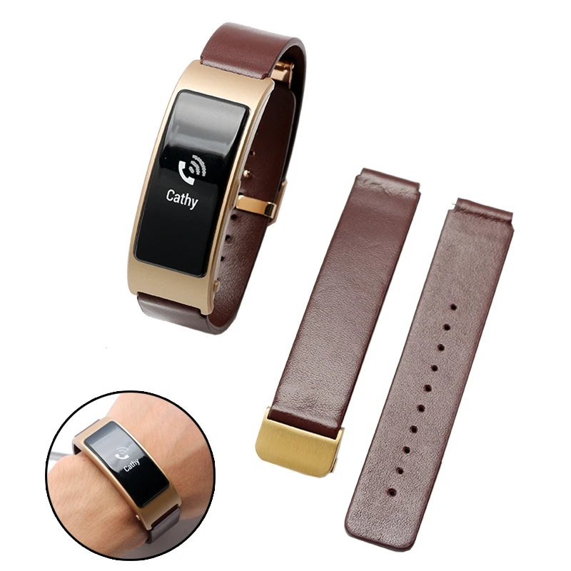 Business Leather Special Buckle Watchband for Huawei B2 B3 B5 Smart Wristband Men and Women 18 20 16mm Black Brown Watch Strap