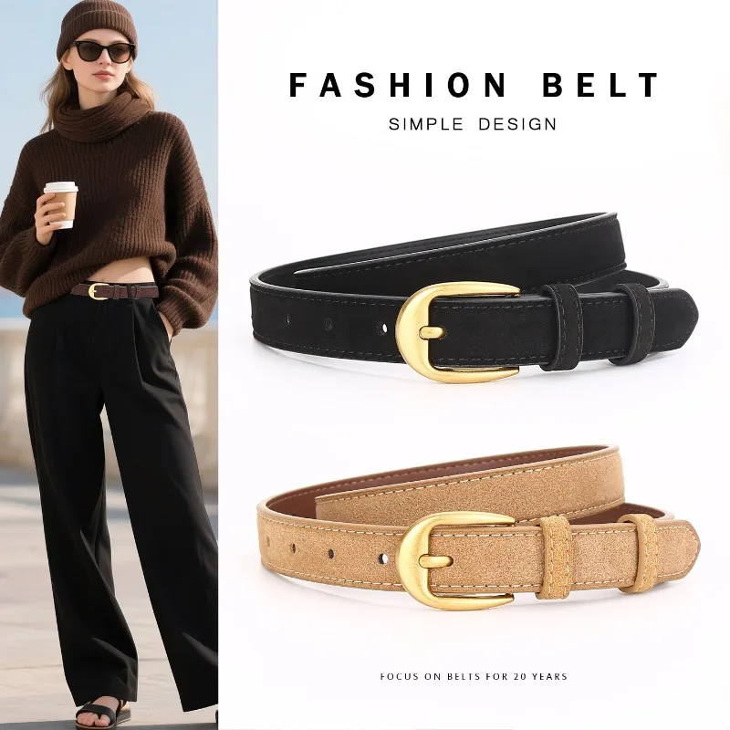 

Антизамшевый новый женский ремень из натуральной яловой кожи с высококачественным и универсальным декором в сочетании с джинсами и замшевым ремнем