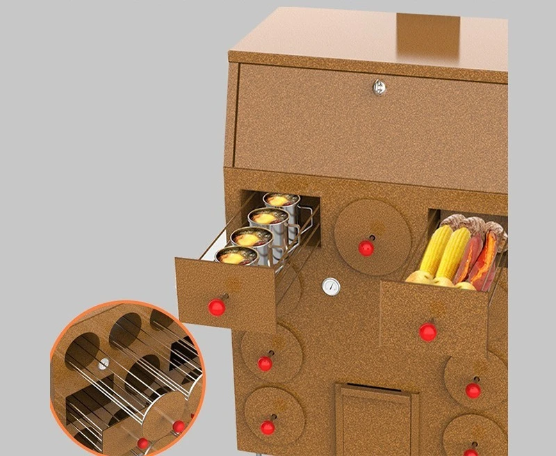 Máquina de patatas fritas asadas, estufa de patatas fritas asadas, puesto de maíz de patatas tostadas a Gas de carbón de calle comercial
