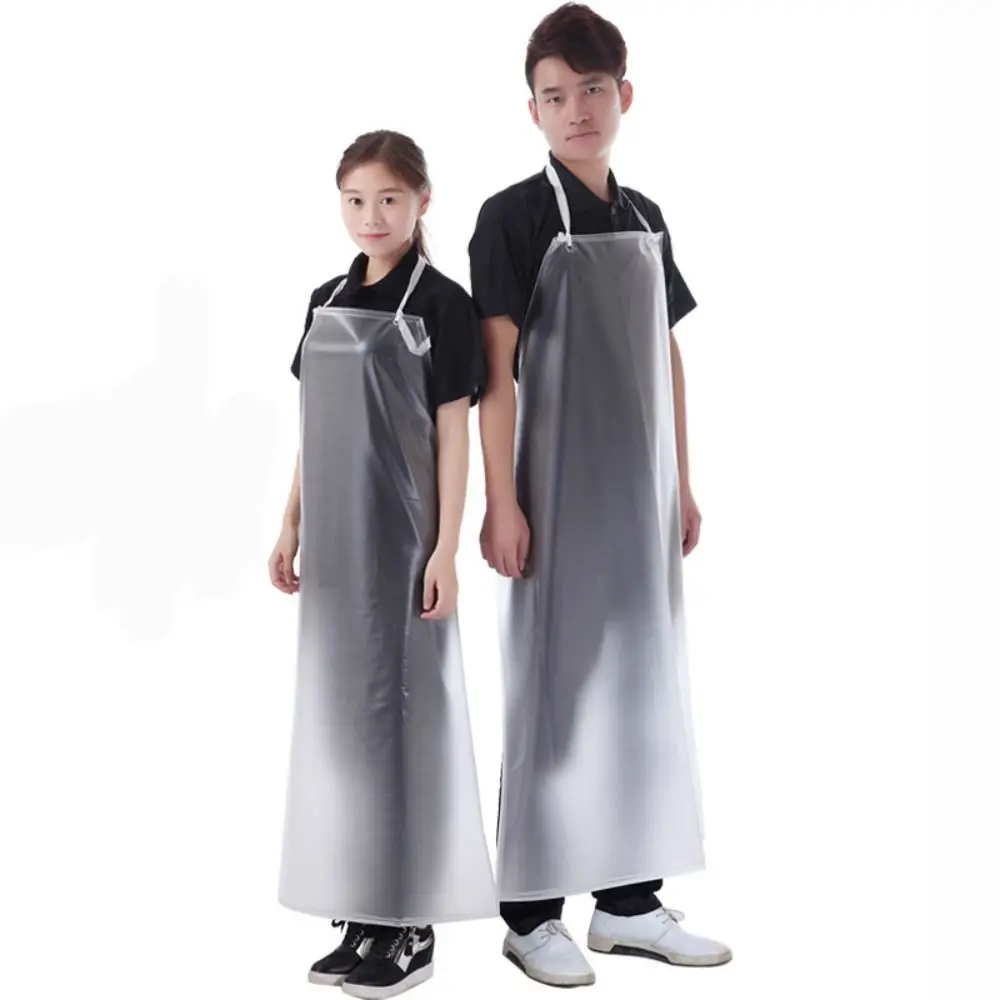 

Work Clothes Adjustable PVC Apron Anti-fouling Thicker Transparent Apron Long Waterproof Apron Kitchen