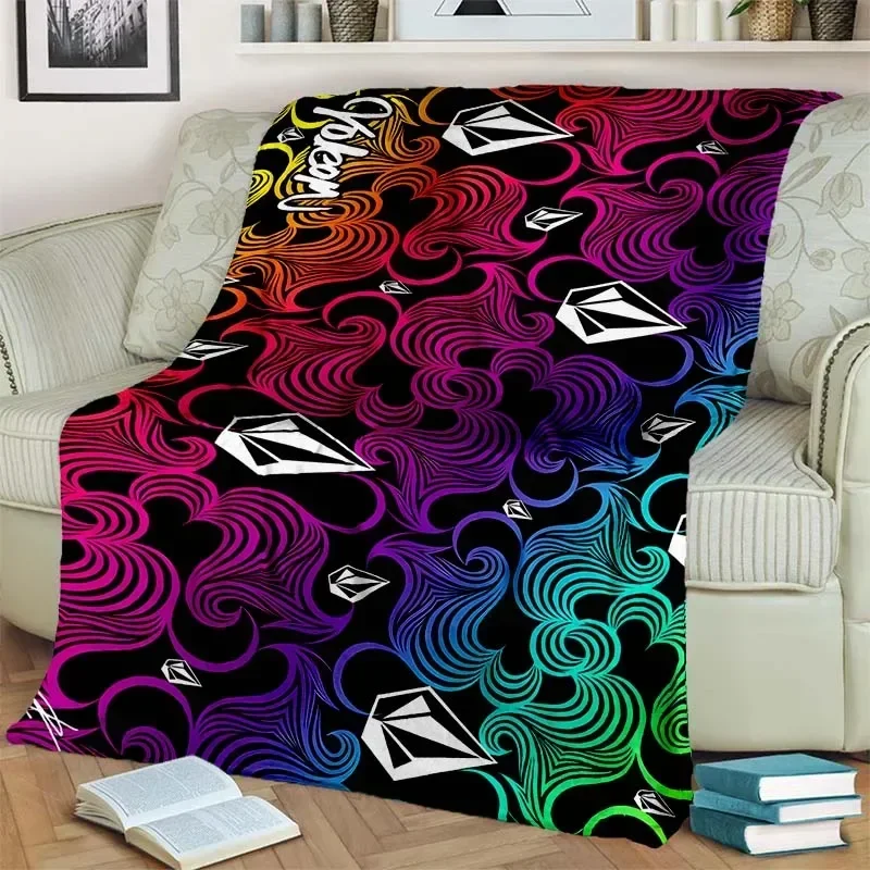 V-Volcom Skateboard Lightweight Flannel Throw Blanket,Multi-purpose Holiday Gift Blanket Warm And Soft Blankets All Seasons