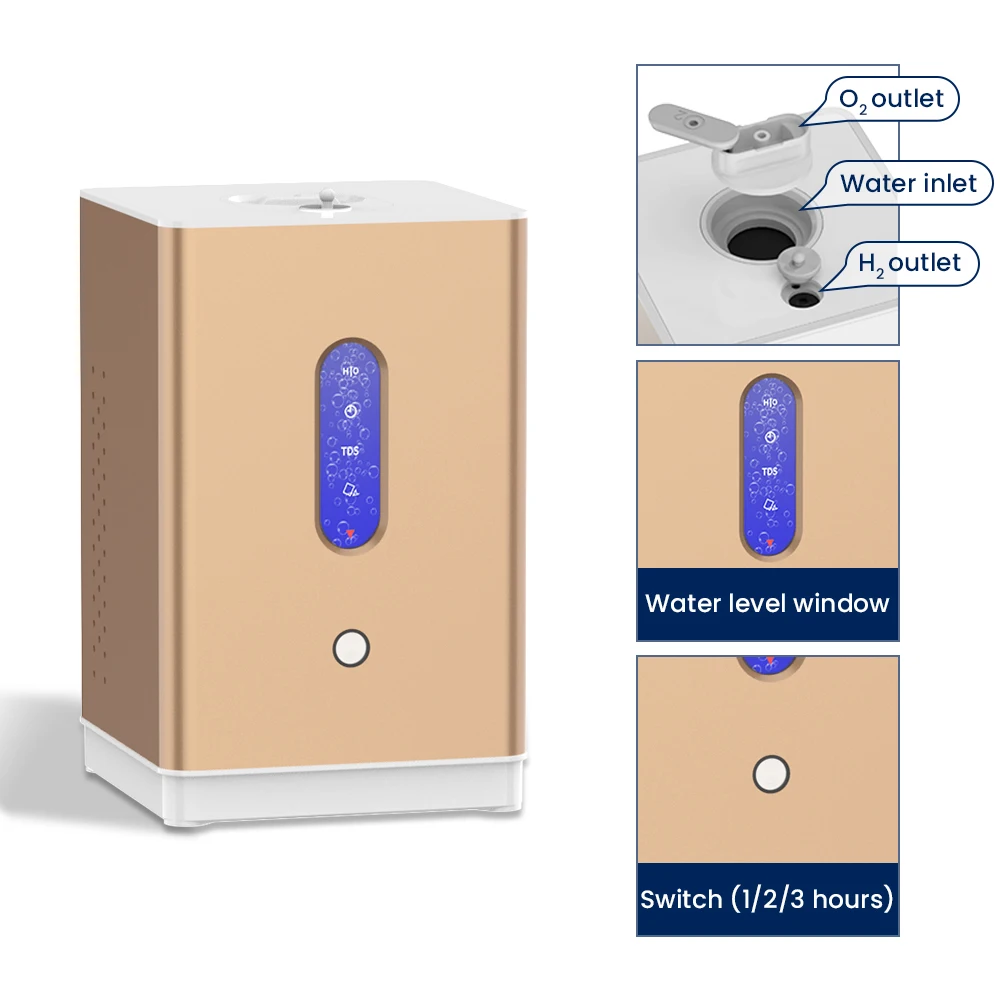 CAWOLO Pem Hydrogen Gas Machine Inhaler 150ml Molecular Hydrogen Inhalation Generator H2 Inhalation Machine Water Generator