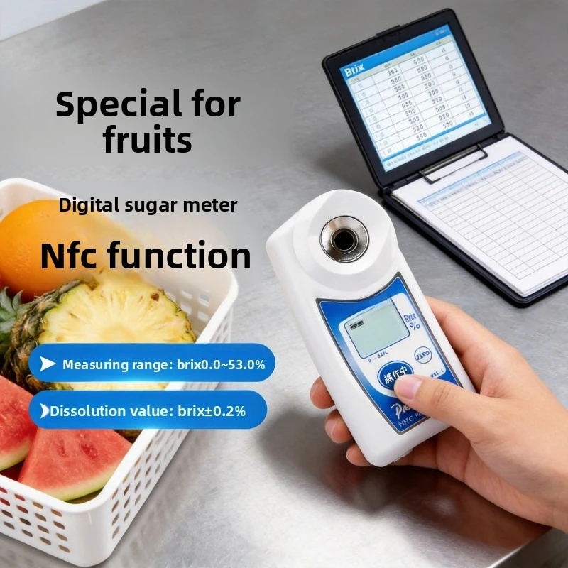 Gluccometer Refractometer Fruit Sugar Tester, High Precision Watermelon Sugar Detection Measurement Sweetness Tester