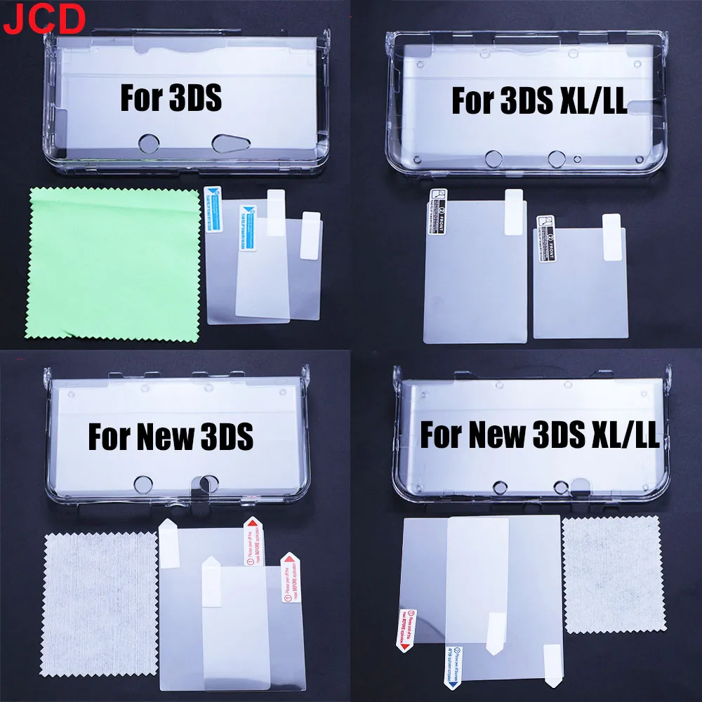 JCD Plastic Clear Crystal Shell Skin Case Cover For 3DS XL/LL New 3DS New 3DS XL/LL Console With Screen Protective Film