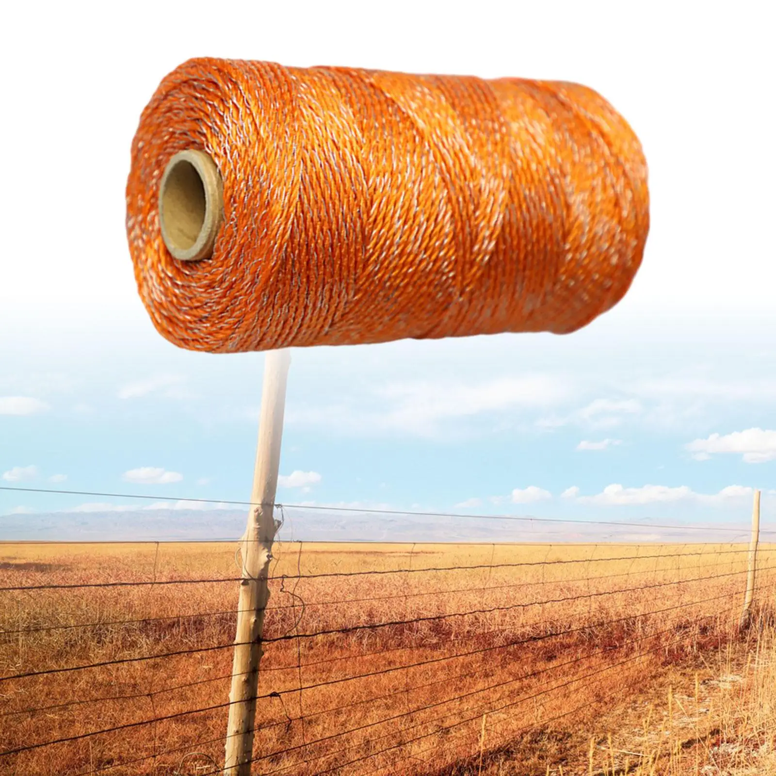 

Electric Fence Wire 656 Feet Professional High Conductivity Orange Color